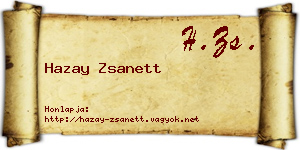Hazay Zsanett névjegykártya